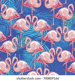 Flamingo pattern, drawing, illustration
