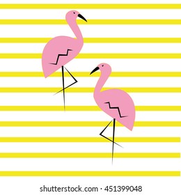 flamingo pattern lines background vector illustration