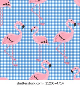 flamingo pattern seamless vector with  geometric background