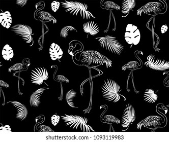 Flamingo pattern. Tropical background