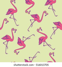Flamingo pattern - vector illustration