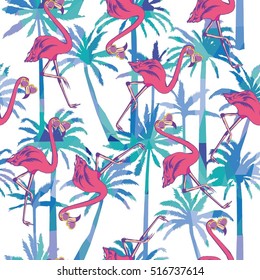 Flamingo pattern - vector illustration
