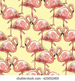 Flamingo pattern - vector illustration