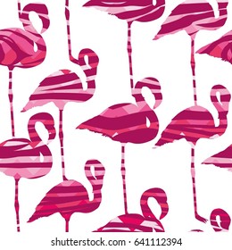 Flamingo pattern, vector, illustration
