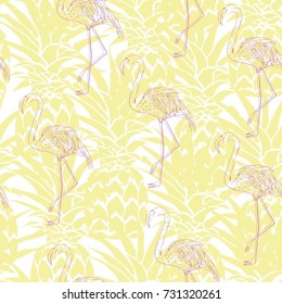 Flamingo pattern, vector, illustration