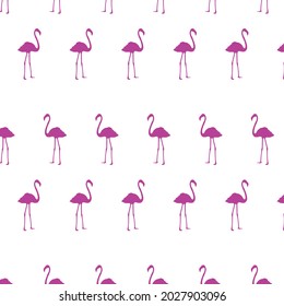 patrones de flamingo en color rosa sobre fondo blanco, vector, decorativo, textil, tejido
