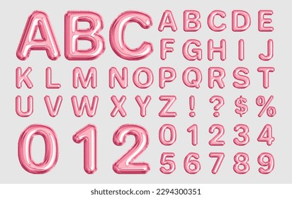 Flamingo Pink Balloon Letters And Numbers