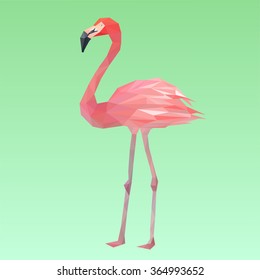 flamingo polygon birds
