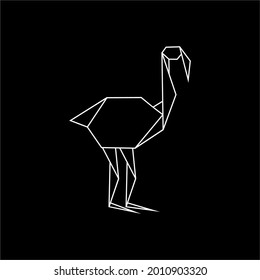 Flamingo Polygonal Lines, can use for Logo, Pictogram, Aquatic Animal Figure, Website, Apps, or Graphic Design Element. Vector Illustration