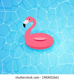 Flamingo Pool Float Icon. Clipart Image