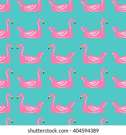 flamingo pool float seamless pattern