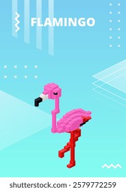 Flamingo poster for print and design. Vector