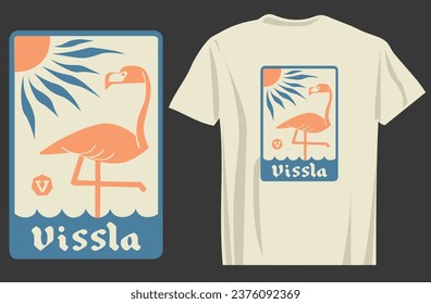 diseño de camisetas impresas flamingo, fondo flamingo