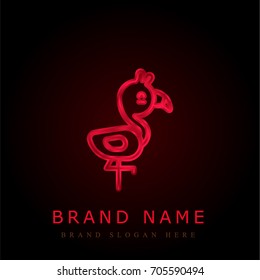 Flamingo red chromium metallic logo
