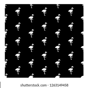 Flamingo seamless black and white pattern, background. 
