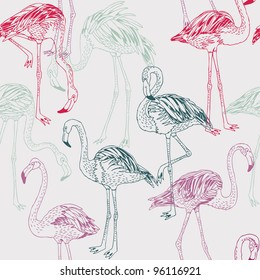 flamingo. seamless pattern