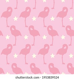 Flamingo seamless pattern. Vector background design for fabric and decor