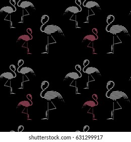 Flamingo seamless pattern. Flamingo vector flat background design for fabric and decor. . Simple design.