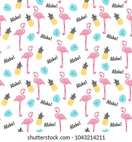 Flamingo seamless pattern. Vector illustration