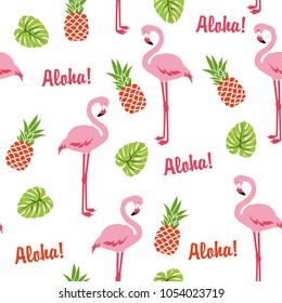 Flamingo seamless pattern. Vector illustration