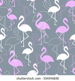 Flamingo seamless pattern. Vector illustration.