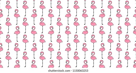 Flamingo seamless pattern vector pink Flamingos exotic bird tropical scarf isolated summer repeat wallpaper tile background cartoon illustration