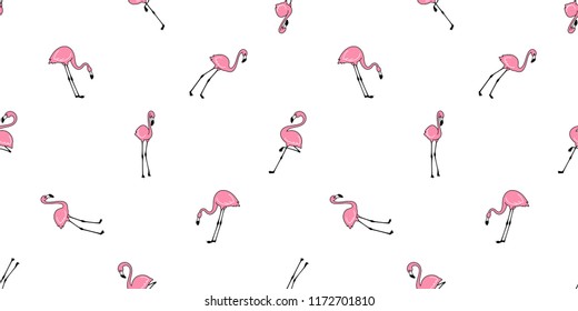 Flamingo seamless pattern vector pink Flamingos exotic bird summer tropical cartoon scarf isolated tile background repeat wallpaper illustration