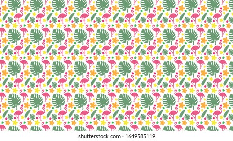 Flamingo Seamless Vector Pattern for printed, fabric design for Womenswear,activewear, kidswear and menswear and Decorative Home Design, Wallpaper Print.