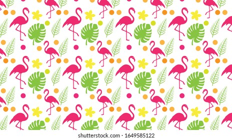 Flamingo Seamless Vector Pattern for printed, fabric design for Womenswear,activewear, kidswear and menswear and Decorative Home Design, Wallpaper Print.