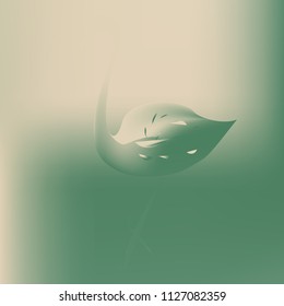 Flamingo shadow original background. Amazing gradient texture. Unusual gradient color combination. Pastel and green shades wallpaper
