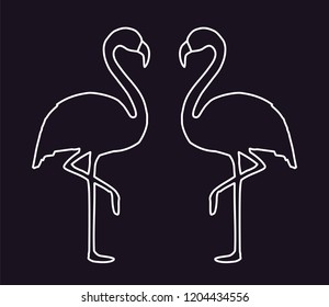 Flamingo shape. Isolated. Vector.
