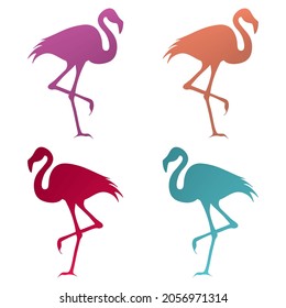 Flamingo Shape Vector Illustration. Flamingo Bird Silhouette Isolated On AA White Background
