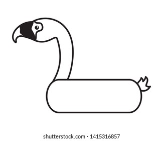 flamingo shaped float on white background vector illustration