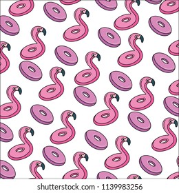 flamingo shaped float pattern icon