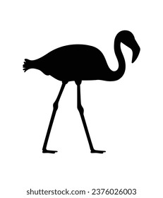 flamingo silhouette. Black silhouette flamingo. flamingo isolated on white background. hand drawn flamingo design. vector illustration.