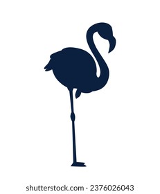 flamingo silhouette. Black silhouette flamingo. flamingo isolated on white background. hand drawn flamingo design. vector illustration.
