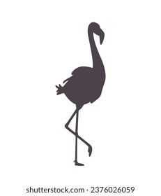 flamingo silhouette. Black silhouette flamingo. flamingo isolated on white background. hand drawn flamingo design. vector illustration.