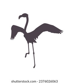 flamingo silhouette. Black silhouette flamingo. flamingo isolated on white background. hand drawn flamingo design. vector illustration.