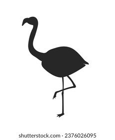 flamingo silhouette. Black silhouette flamingo. flamingo isolated on white background. hand drawn flamingo design. vector illustration.