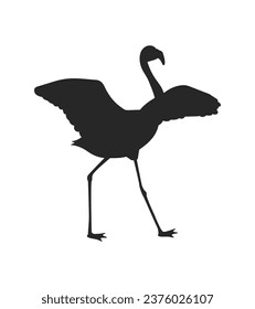 flamingo silhouette. Black silhouette flamingo. flamingo isolated on white background. hand drawn flamingo design. vector illustration.