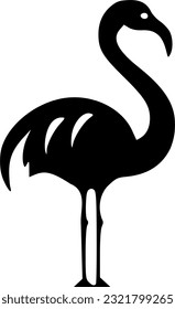 Silueta de flamenco, ilustración vectorial de contorno negro