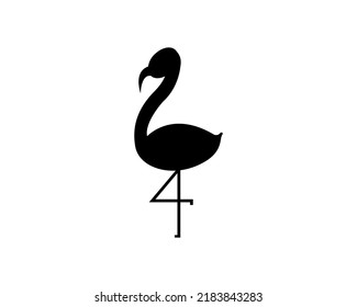 Flamingo silhouette icon illustration  template for many purpose. Isolated on white background
