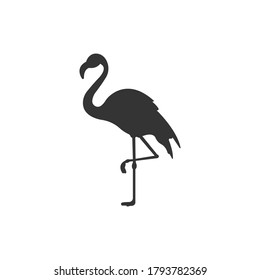 Flamingo silhouette icon vector on a white background