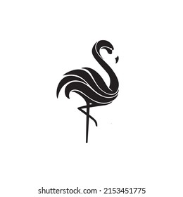 flamingo silhouette logo on white background