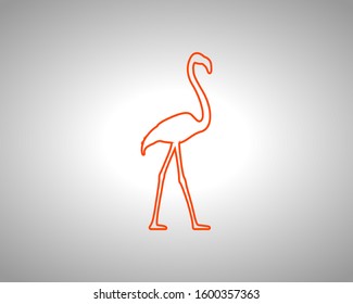 Flamingo Silhouette on White Background. Isolated Vector Animal Template for Logo Company, Icon, Symbol etc