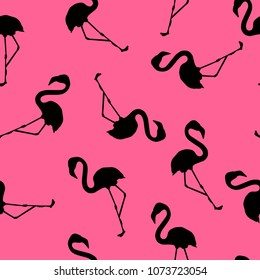 flamingo silhouette pattern seamless vector illustration