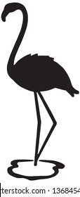 Flamingo Silhouette - Retro Ad Art Illustration