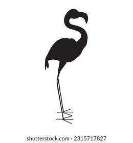 colección de conjuntos de siluetas flamingo aislado negro sobre fondo blanco ilustración vectorial