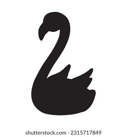 flamingo silhouette set collection isolated black on white background vector illustration