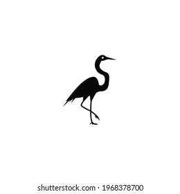 icono del vector de silueta flamingo en un fondo blanco